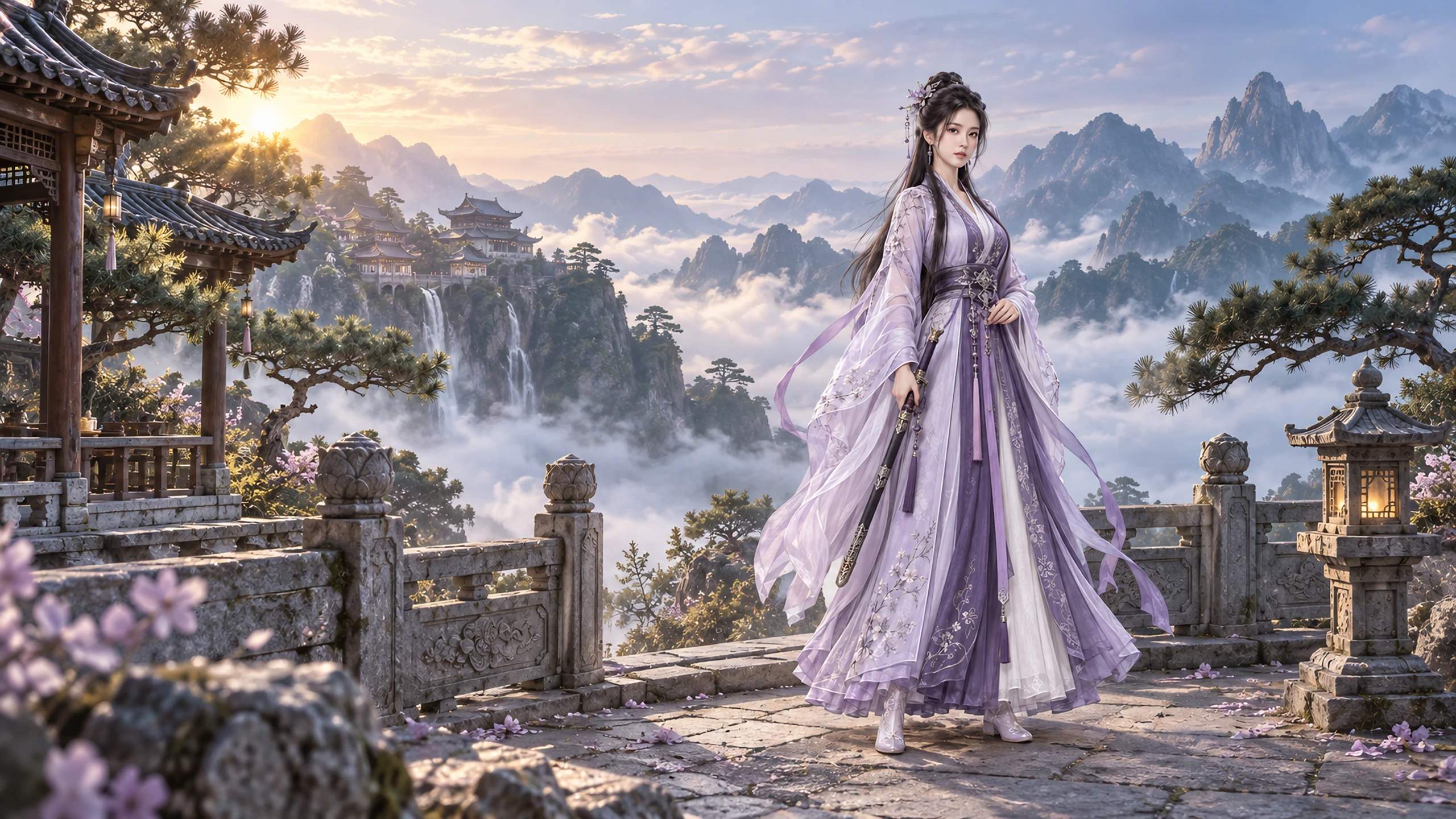 千翩人物场景:云海仙山古境